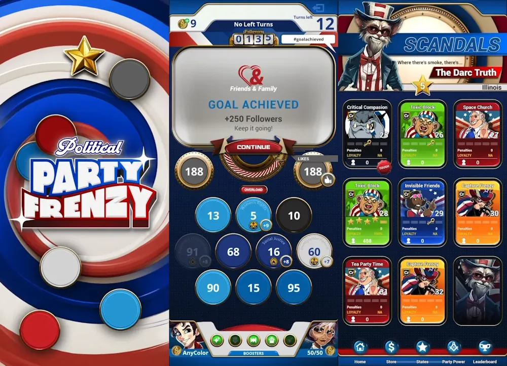Political Party Frenzy, a new mobile game packed with scandals and satire